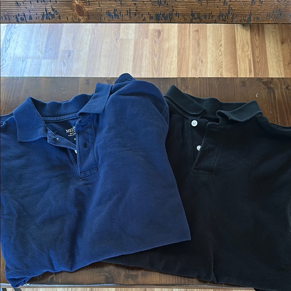 Set of 2 Men's Navy and Black Polo Shirts